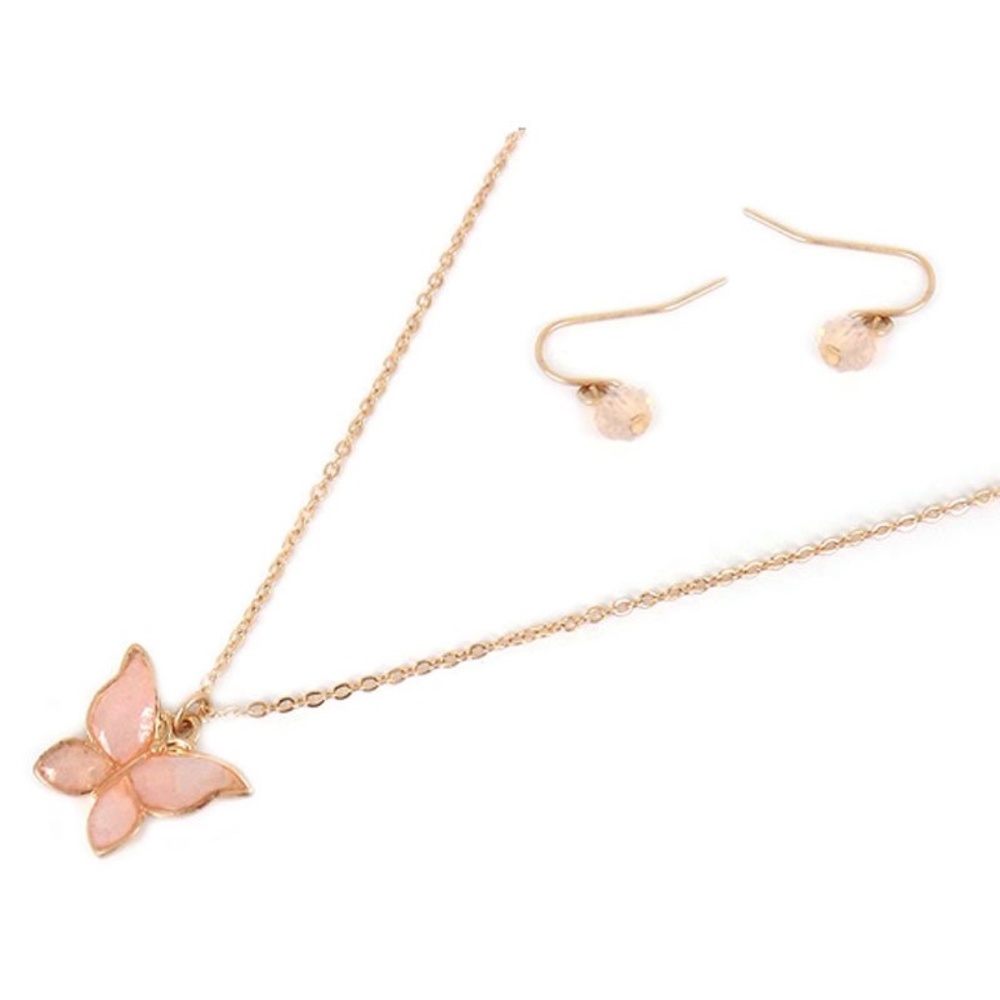 2/$16- SET -GOLDTONE BUTTERFLY NECKLACE EARRINGS - Picture 1 of 1